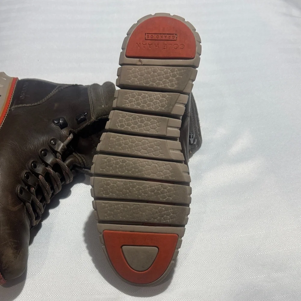 Cole Haan Brown Leather Lace-Up Men's Boots
